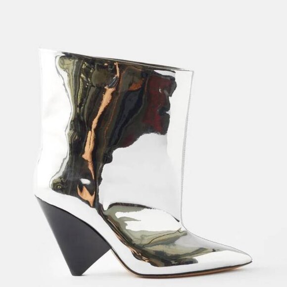 Isabel Marant Silver Metallic Boots Sz-40 - NEW - Picture 1 of 4